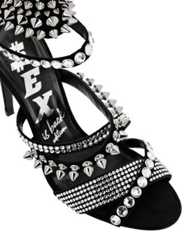 Philipp Plein Suede Sandals High Heels Zwart - EU 38