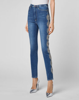 Philipp Plein Super Hoge Taille Jegging Blauw - 26 (Taille)