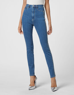 Philipp Plein Super Hoge Taille Jegging Blauw - 26 (Taille)