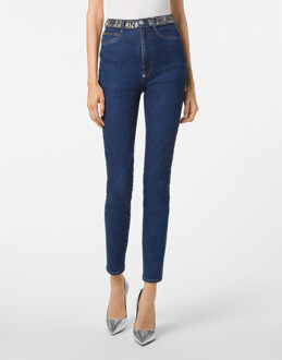 Philipp Plein Super Hoge Taille Jegging Blauw - 27 (Taille)