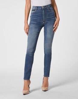 Philipp Plein Super Hoge Taille Jegging Blauw - 29 (Taille)