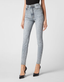 Philipp Plein Super Hoge Taille Jegging Blauw - 29 (Taille)