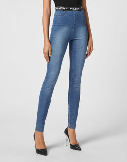 Philipp Plein Super Hoge Taille Jegging Blauw