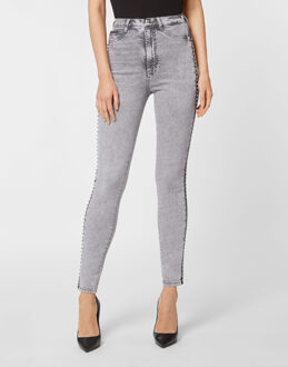 Philipp Plein Super Hoge Taille Jegging Grijs - 28 (Taille)