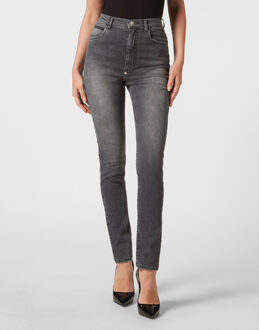 Philipp Plein Super Hoge Taille Jegging Grijs