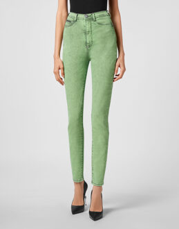Philipp Plein Super Hoge Taille Jegging Groen - 28 (Taille)