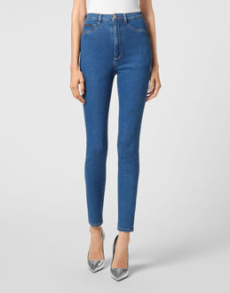Philipp Plein Super Hoge Taille Jegging Iconic Plein Blauw - 25 (Taille)