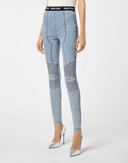 Philipp Plein Super Hoge Taille Jegging Lichtblauw - 25 (Taille)