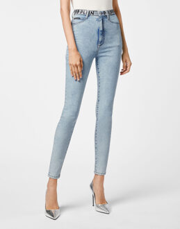 Philipp Plein Super Hoge Taille Jegging Lichtblauw