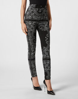 Philipp Plein Super Hoge Taille Jegging Paisley Zwart - 27 (Taille)