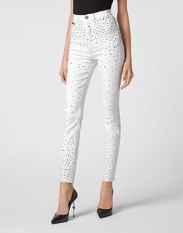 Philipp Plein Super Hoge Taille Jegging Wit - 26 (Taille)