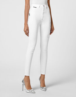 Philipp Plein Super Hoge Taille Jegging Wit