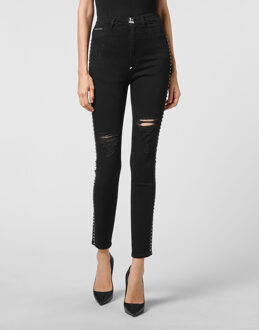 Philipp Plein Super Hoge Taille Jegging Zwart - 29 (Taille)