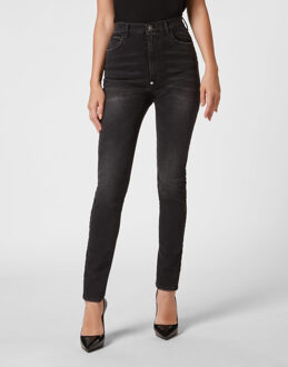 Philipp Plein Super Hoge Taille Jegging Zwart