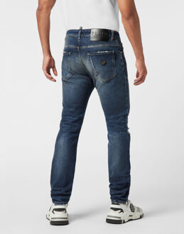 Philipp Plein Super Straight Cut Jeans Essential Blauw/marineblauw - 32 (Taille)