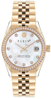 Philipp Plein Superlatieve Datum Gouden Horloge Philipp Plein , Yellow , Dames - ONE Size