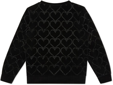 Philipp Plein Sweater Ls Heart - maat 8J / 128cm Zwart
