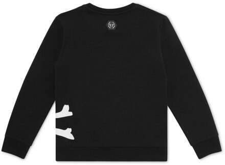 Philipp Plein Sweater Ls Skull - maat 6J / 116cm Zwart