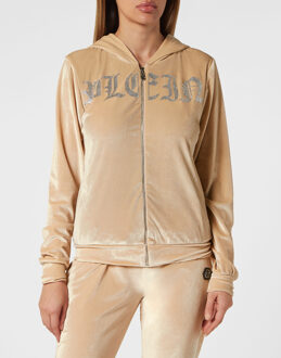 Philipp Plein Sweatjack Met Capuchon Gothic Plein Beige