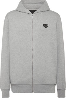 Philipp Plein Sweatjack Met Capuchon Iconic Plein Grijs