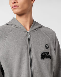 Philipp Plein Sweatjack Met Capuchon Signature - maat L Grijs