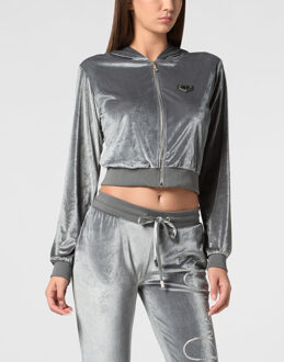 Philipp Plein Sweatjack Met Capuchon Signature - maat M Grijs