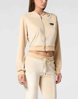 Philipp Plein Sweatjack Met Capuchon Skull - maat L Beige