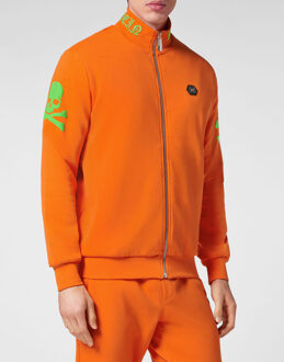 Philipp Plein Sweatjack Skull&Bones Oranje