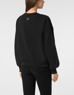 Philipp Plein Sweatshirt Ls New Port Beach Cut Zwart