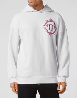 Philipp Plein Sweatshirt Met Capuchon Chrome Wit