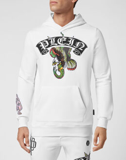 Philipp Plein Sweatshirt Met Capuchon Gothic Plein - maat 3XL Wit