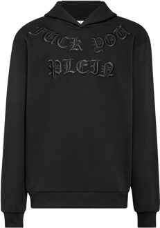 Philipp Plein Sweatshirt Met Capuchon Gothic Plein - maat XL Zwart