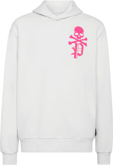 Philipp Plein Sweatshirt Met Capuchon Gothic Plein Wit - XL