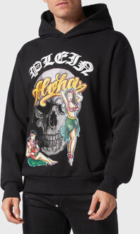Philipp Plein Sweatshirt Met Capuchon Hawaii - maat M Zwart
