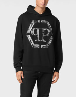Philipp Plein Sweatshirt Met Capuchon Hexagon - maat Zwart