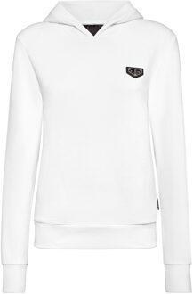 Philipp Plein Sweatshirt Met Capuchon Iconic Plein - maat L Wit