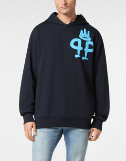 Philipp Plein Sweatshirt Met Capuchon King Plein Donkerblauw