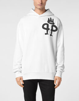 Philipp Plein Sweatshirt Met Capuchon King Plein Wit - 3XL