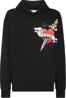 Philipp Plein Sweatshirt Met Capuchon Love - maat S Zwart