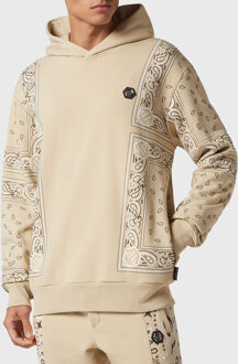 Philipp Plein Sweatshirt Met Capuchon Paisley Beige