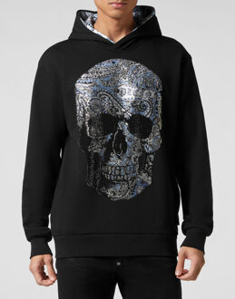 Philipp Plein Sweatshirt Met Capuchon Paisley Zwart/blauw