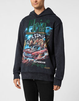 Philipp Plein Sweatshirt Met Capuchon Racing - maat 4XL Zwart