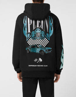 Philipp Plein Sweatshirt Met Capuchon Racing - maat M Zwart