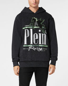 Philipp Plein Sweatshirt Met Capuchon Racing Zwart - L