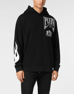 Philipp Plein Sweatshirt Met Capuchon Racing Zwart/wit - 5XL