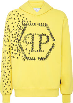 Philipp Plein Sweatshirt Met Capuchon Skull&Bones - maat 3XL Geel