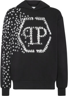 Philipp Plein Sweatshirt Met Capuchon Skull&Bones Zwart