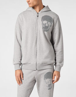 Philipp Plein Sweatshirt Met Capuchon Skull Grijs