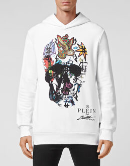 Philipp Plein Sweatshirt Met Capuchon Tattoo Wit - 3XL