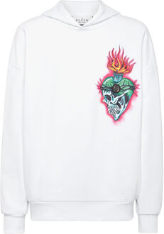 Philipp Plein Sweatshirt Met Capuchon Tattoo Wit - 4XL